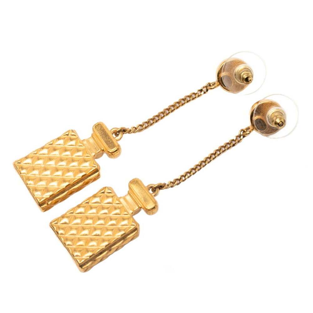 CHANEL Gold Pearl Logo Earrings - Picture 2 of 3